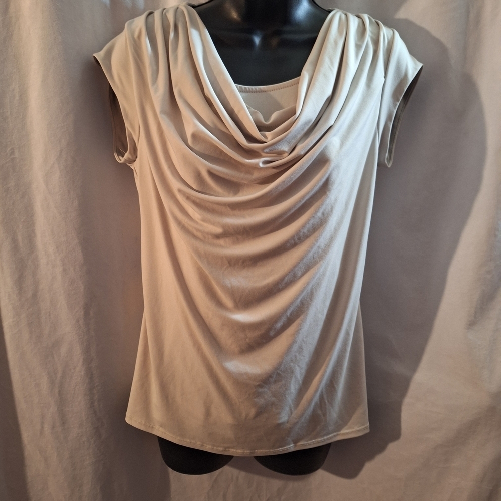 Premise Cream Drape Neck Blouse